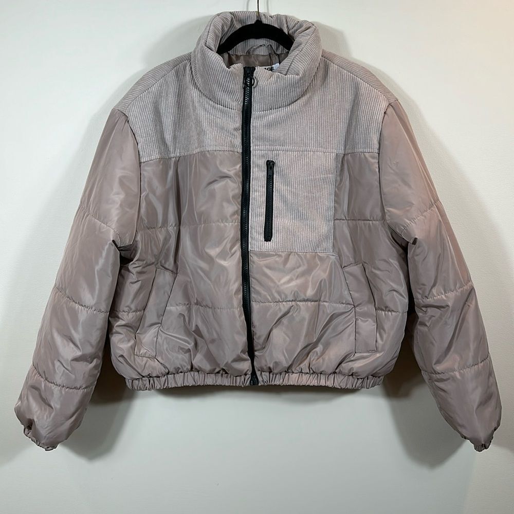Garage NWT Tan Puffer Boxy Coat Jacket Women Size XL